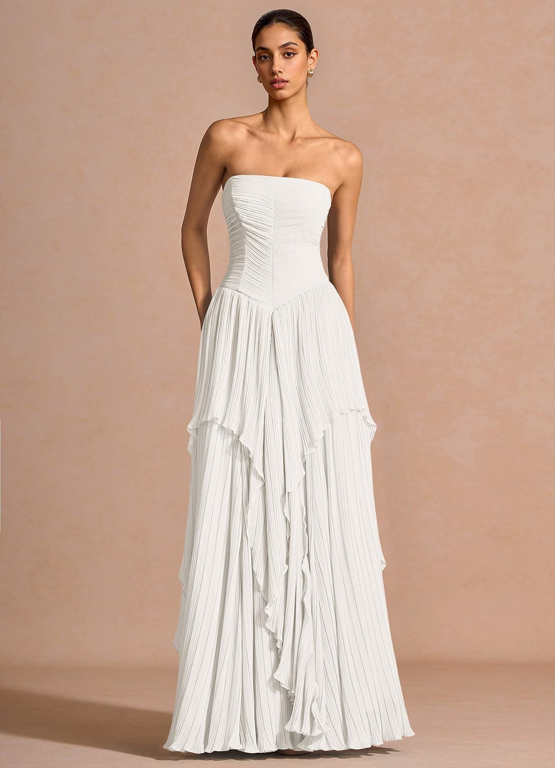 Azazie Kerensa White Maxi Dress