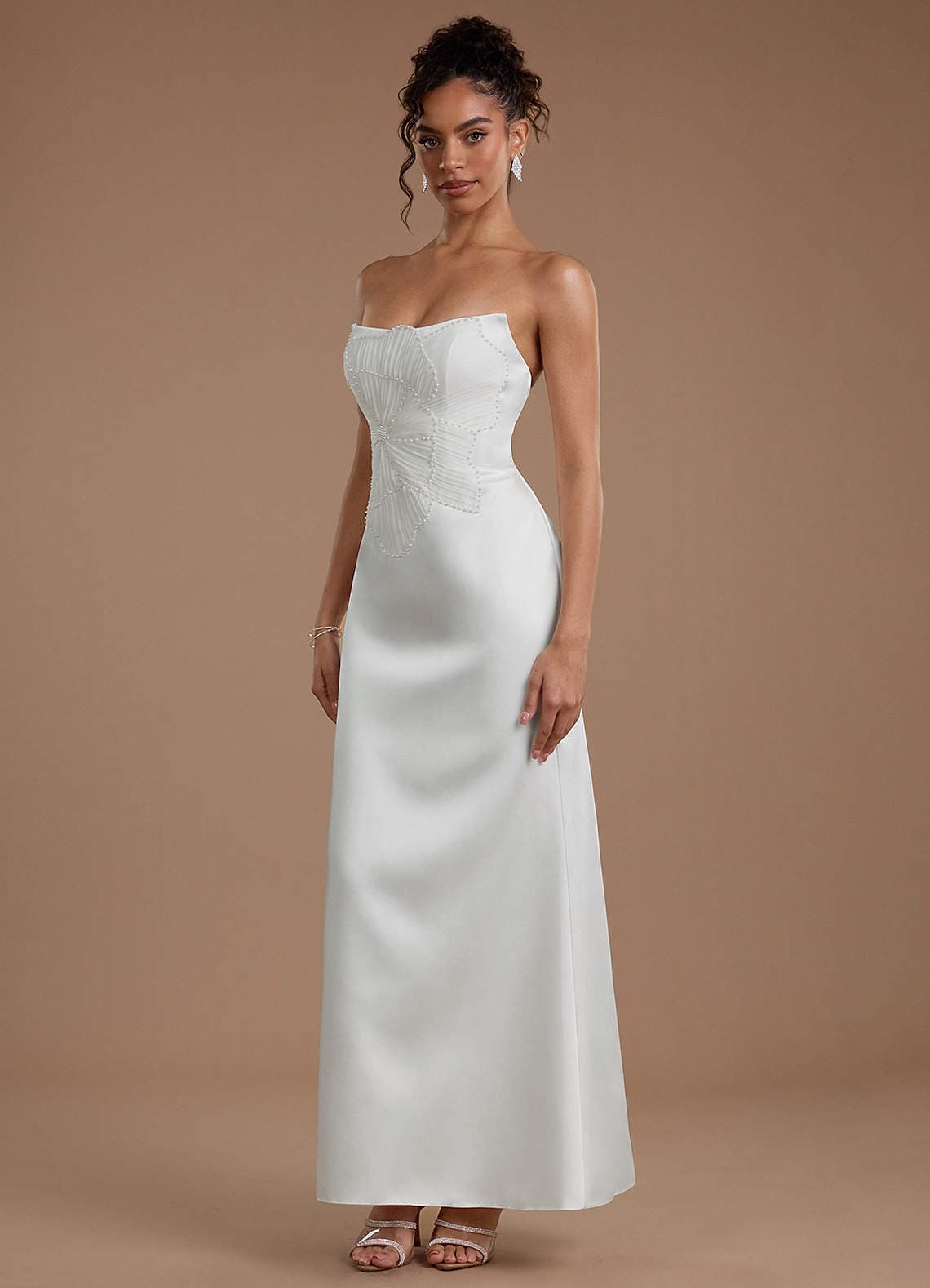 Azazie Briony White Maxi Dress