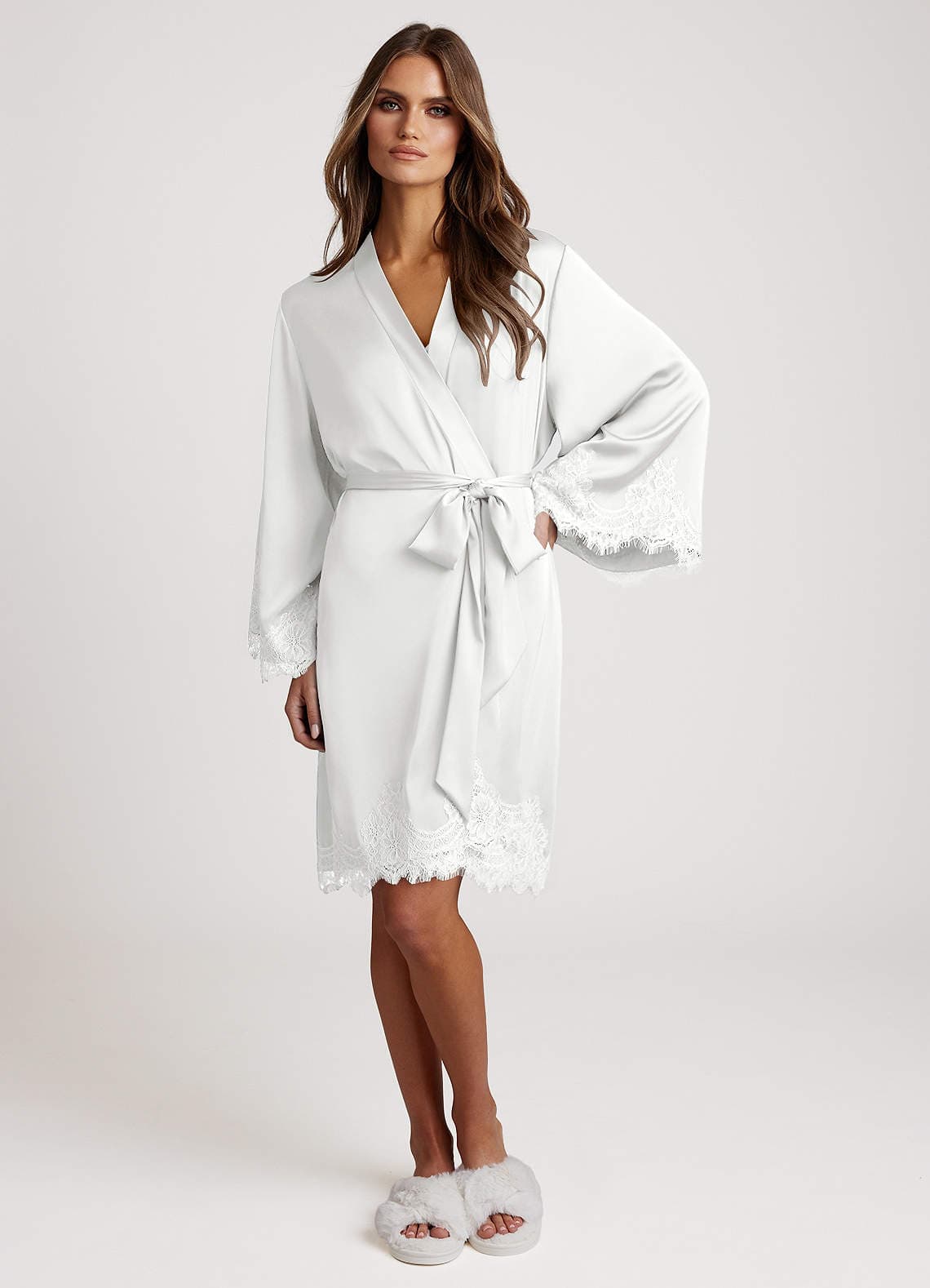 Azazie Signature Lace Satin Robe